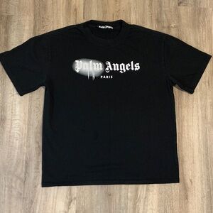 Palm Angels Black Tee with White Logo